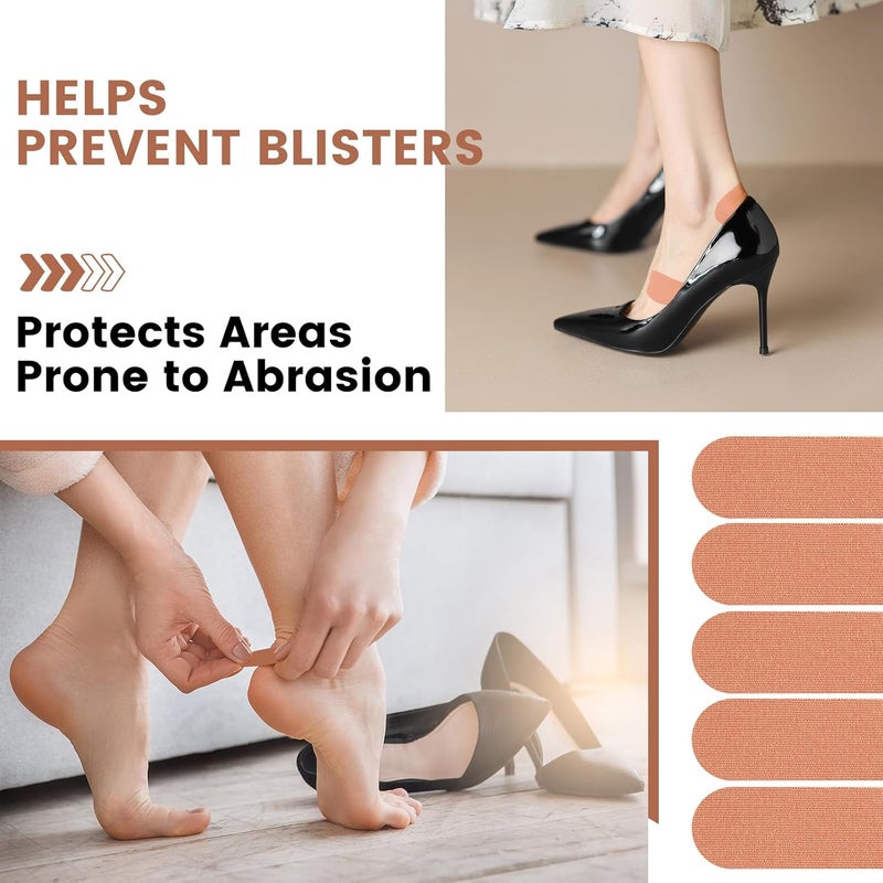 NUITPY 100 PCS Blister Prevention Tape, 1.2in x 3.5in Blister Tape, Precut Blister Bandages for Toes, Heels, Foot Surfaces, Fingers - Skin Color - Image 3